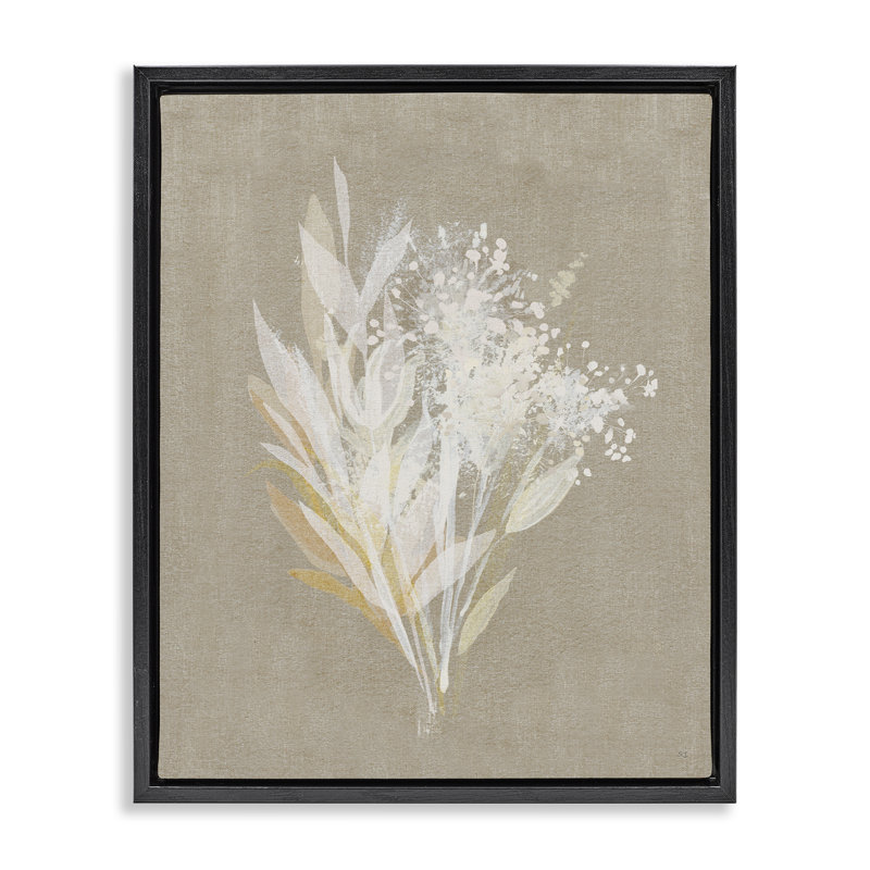 Natural Herb Impression Floating Frame, design by Susan Jill, Jet Black Floater Frame, 21" H x 17" W