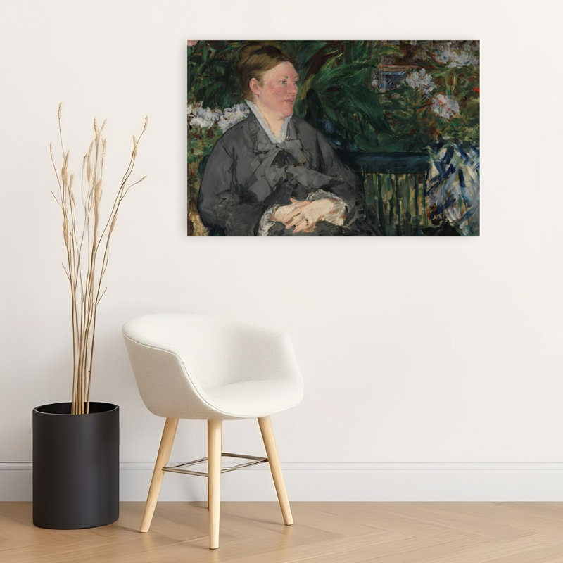 Madame Manet dans la serre, 1879 - Affiche murale abstraite contemporaine représentant des fleurs et des plantes