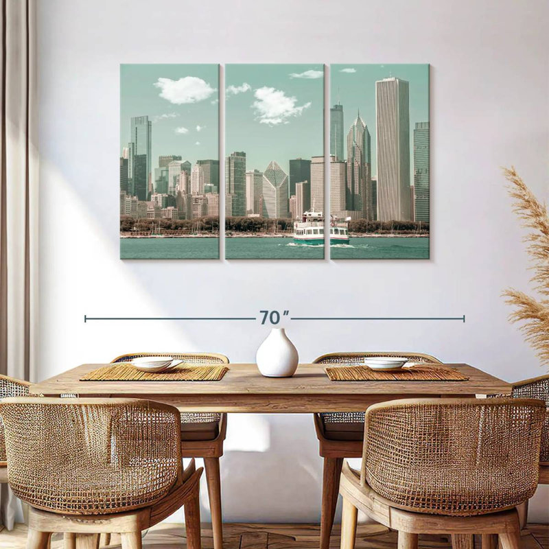 Style rétro Sirci Chicago Skyline, H 36 po x l 57 po