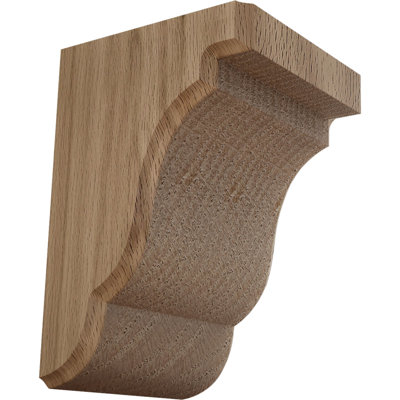5 1/4"W x 5"D x 7 1/2"H Bedford Bracket, Red Oak (4-Pack)