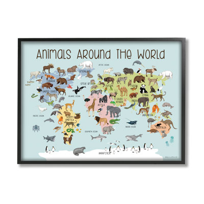 " Animals Around The World Map " by Stephanie Workman Marrott