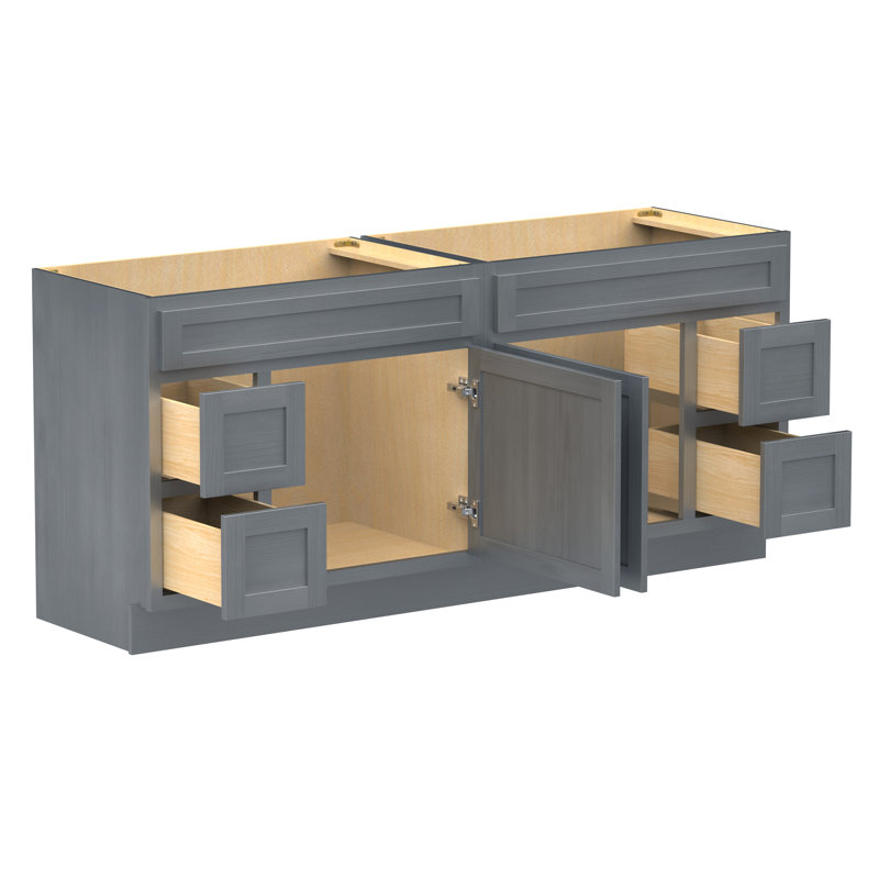 Base de meuble-lavabo double 72 po 72 po, Argent