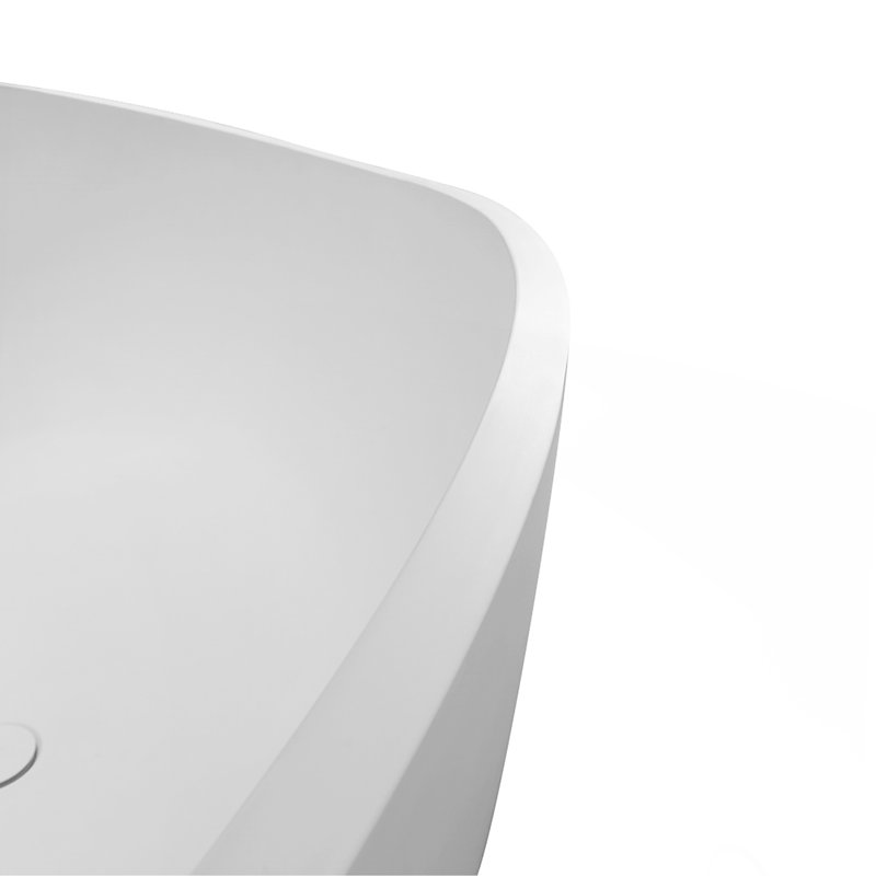 63" Premium Solid Surface Deep Soaking Bathtub