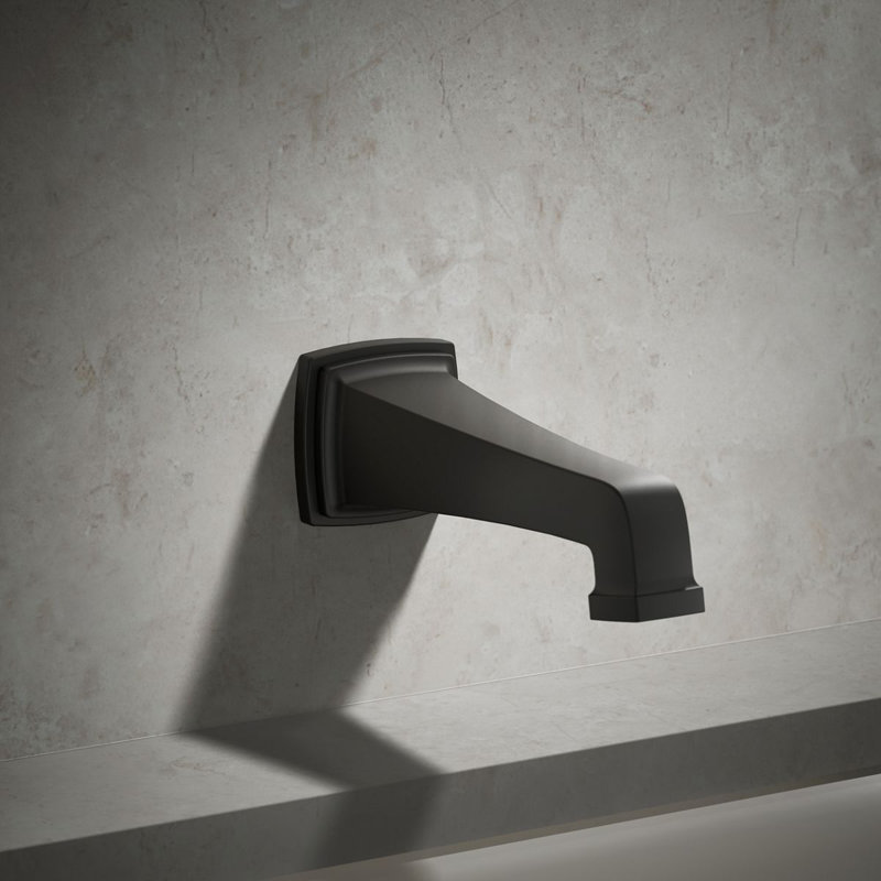 Riff Wall-Mount Non-Diverter Bath Spout, Black