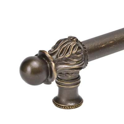 Acanthus 18 inches c.c. with 5/8 smooth center long pull Romanesque style in Gilded Mercury