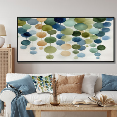 «Watercolor Minimalist Meditation Stone Collage», reproduction d'art sur toile, art mural moderne bleu