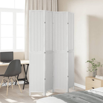 Farnum 145cm W 4 - Panel Solid Wood Accent Room Divider