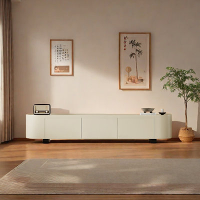 Meuble télé crème avec finition piano