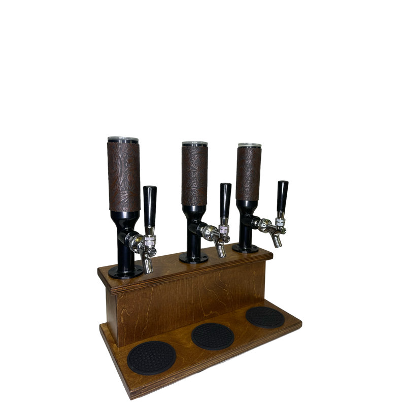 Triple Whiskey Towers Beverage Dispenser, Brown 