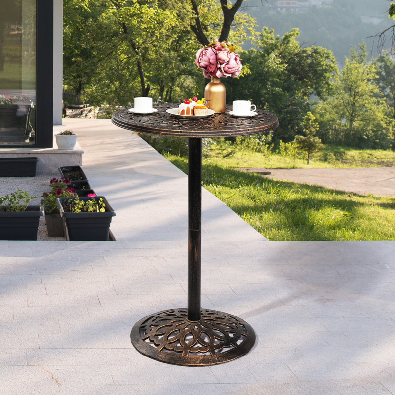 Round Outdoor Bar Table , 27.5 " W 27.5 " D