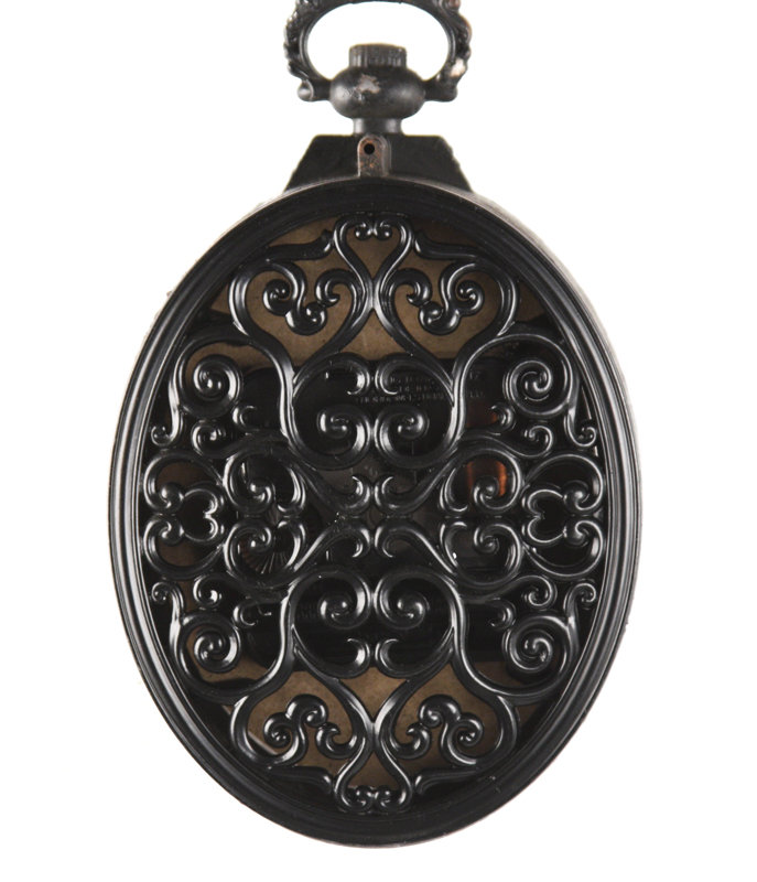 Antique Black Iron Pocket Watch Style Wall Clock