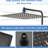 Matte Black 12" Shower Head With Adjustable Arm And Stainless Steel Durability Extension - Soothing
