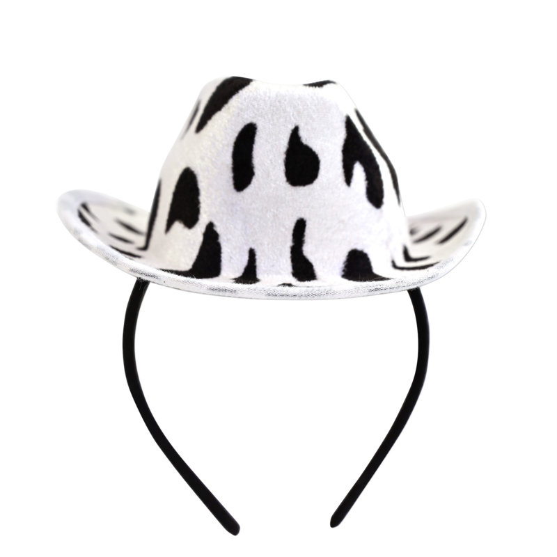 Bandeau de chapeau de cowboy à imprimé vache