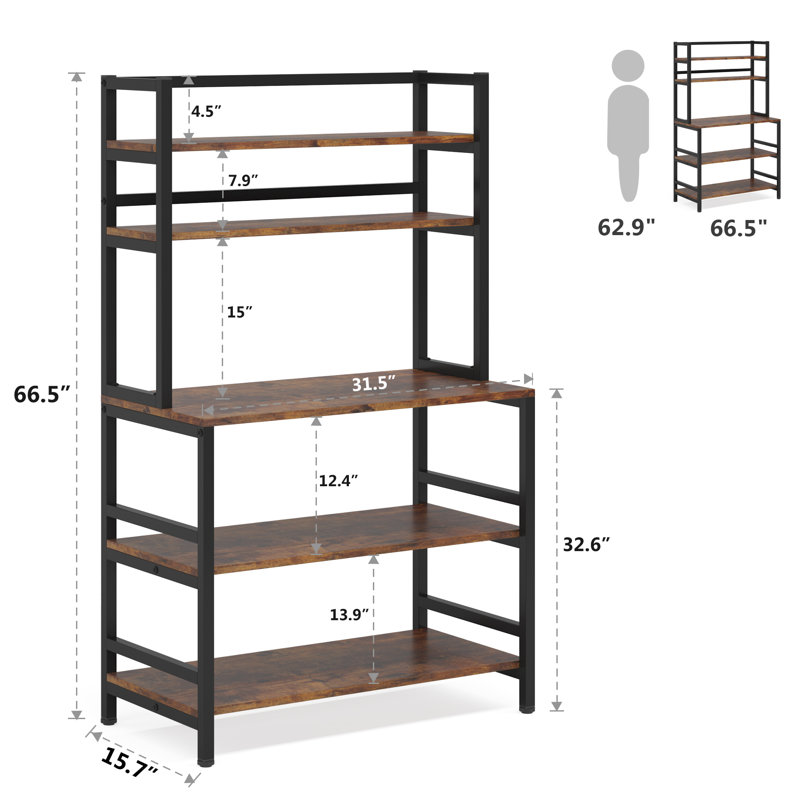 Étagère de boulanger de cuisine de 31,5 po de largeur avec tablettes de rangement