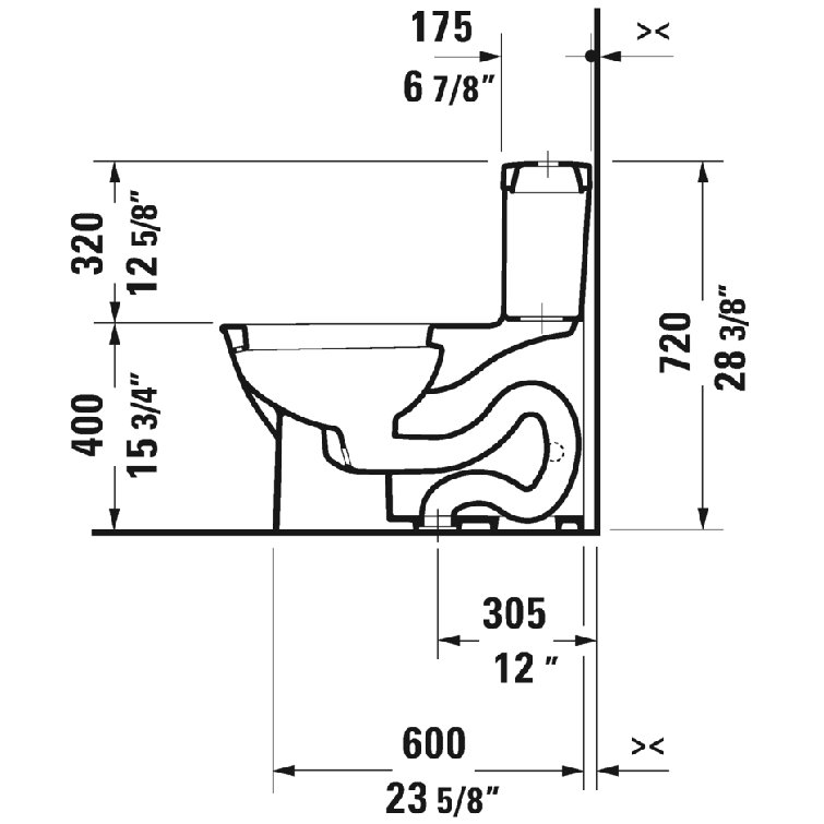 Toilette allongée une pièce Darling New 1,28 GPF (siège non inclus)