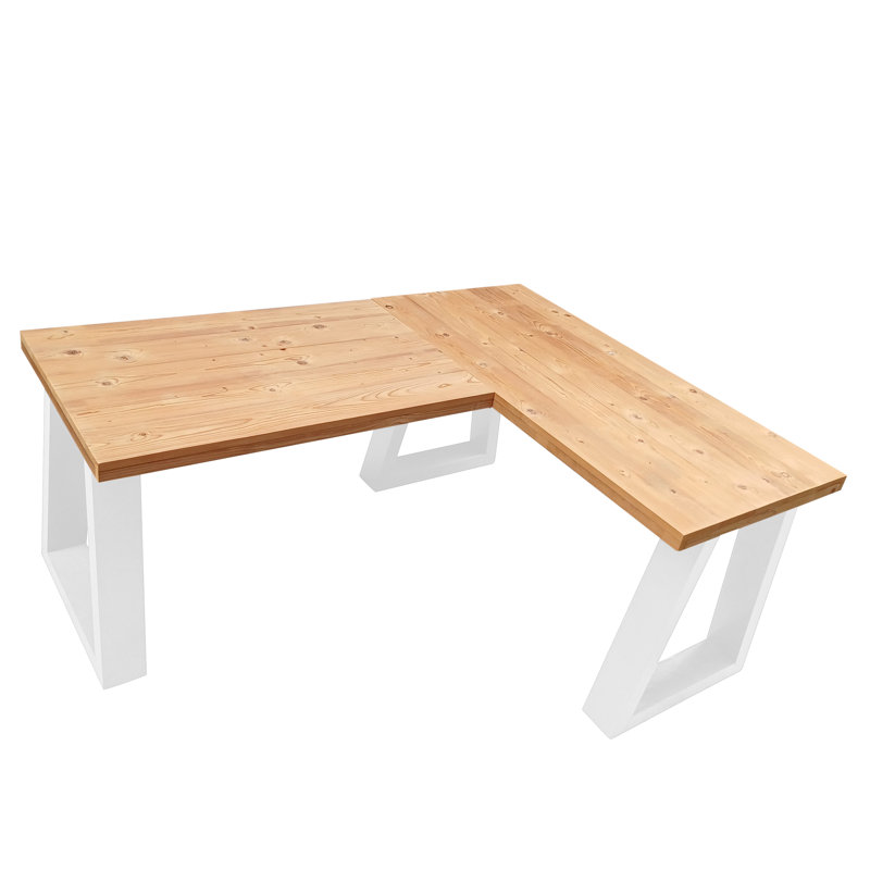 Agirta Commercial Use Rectangle Writing Desk, 75" H x 140" W x 70" D, White, Roastedwood