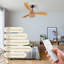 Ventilateur de plafond 52 po en rotin avec ensemble d'éclairage, télécommande incluse