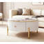Table basse ronde avec tiroirs