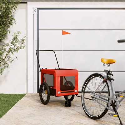 vidaXL Pet Bike Trailer Bicycle Cargo Dog Stroller Oxford Fabric and Iron