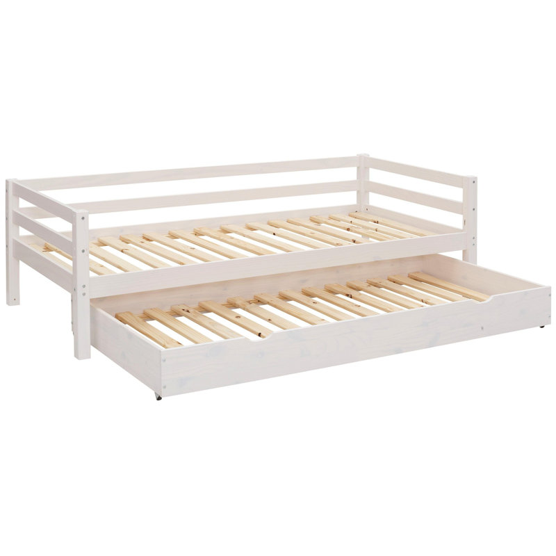 Hongyu Solid Wood Daybed with Trundle, White