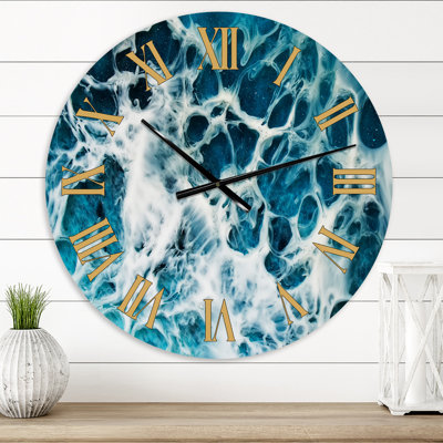 Waves Epoxy ResIn Art IV - Horloge murale moderne
