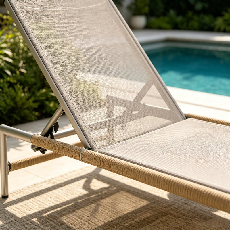 Chaise longue d'extérieur en aluminium Hargrove, ensemble de 2