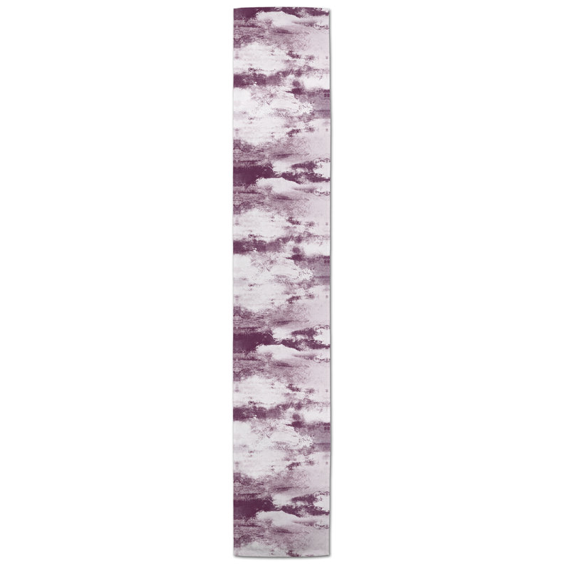 Harriss Abstract Table Runner, 90" x 16", Burgundy