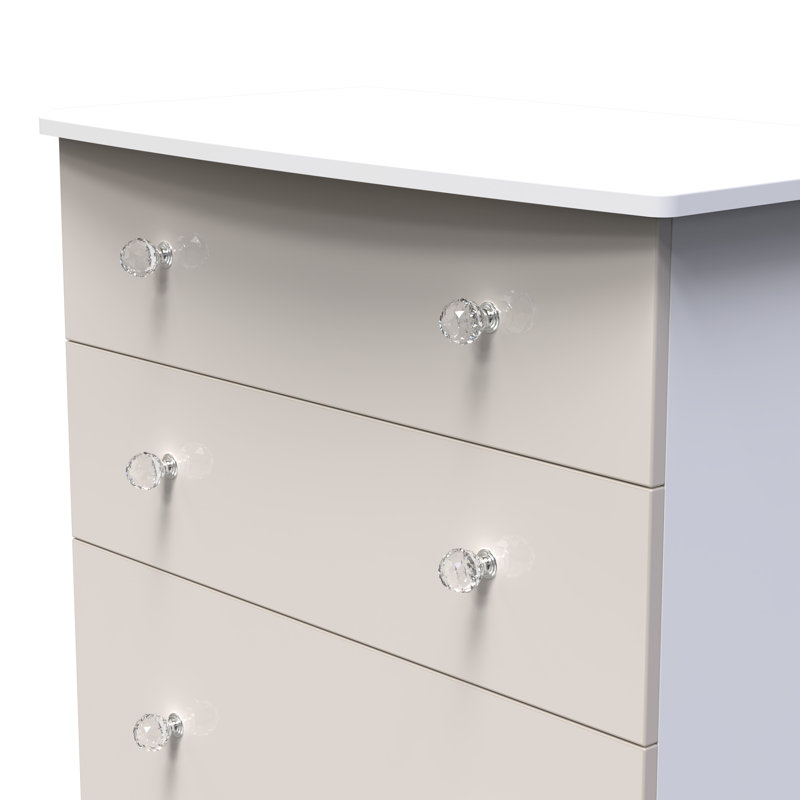 Fully Assembled Bonaccord 4 Drawer Chest, Kaschmir Gloss