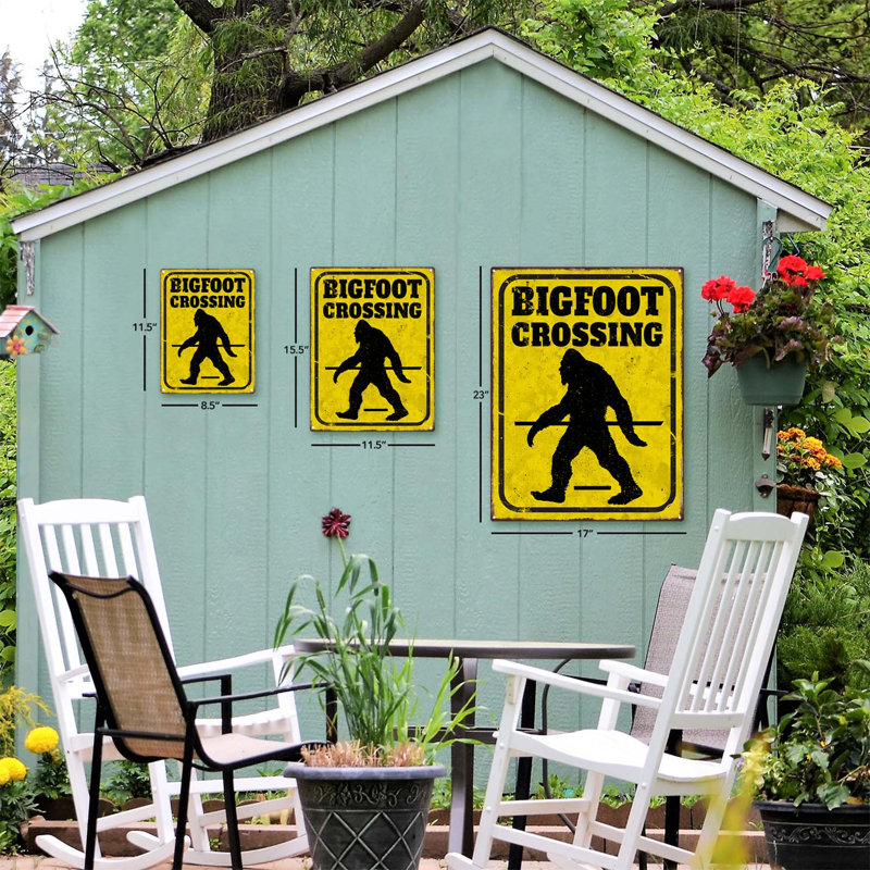 Plaque en métal Jare Bigfoot Crossing