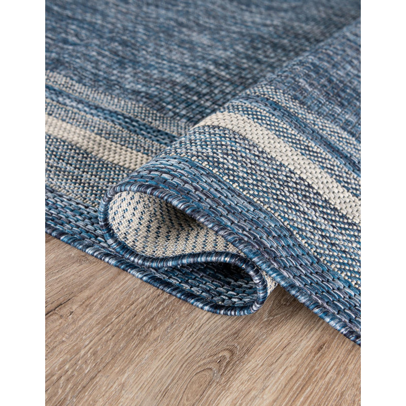 Tapis intérieur / extérieur bleu Swanee, Rectangle 7 pi 10 po x 10 pi, Blue