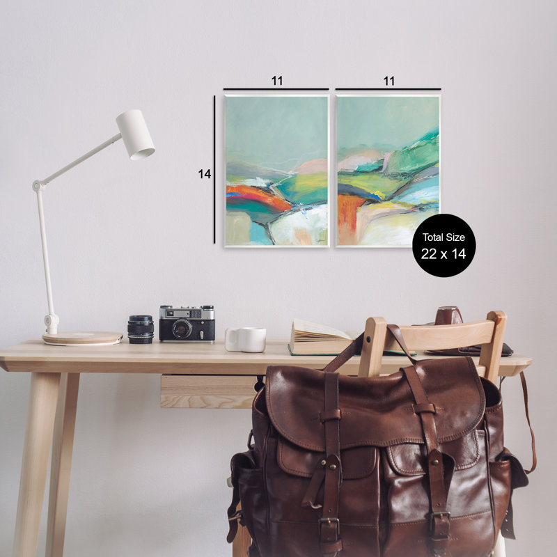 «Impressionist Pastel Landscape», ensemble de 2 plaques murales par Jan Weiss