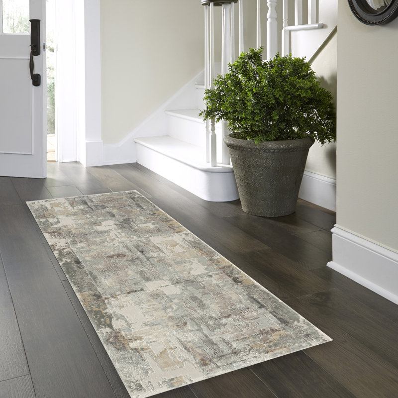 Tapis beige / gris Quinlan Lux, Rectangle 4 pi x 6 pi