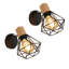 Black 20cm Iron Diamond Wooden LED Wall Light