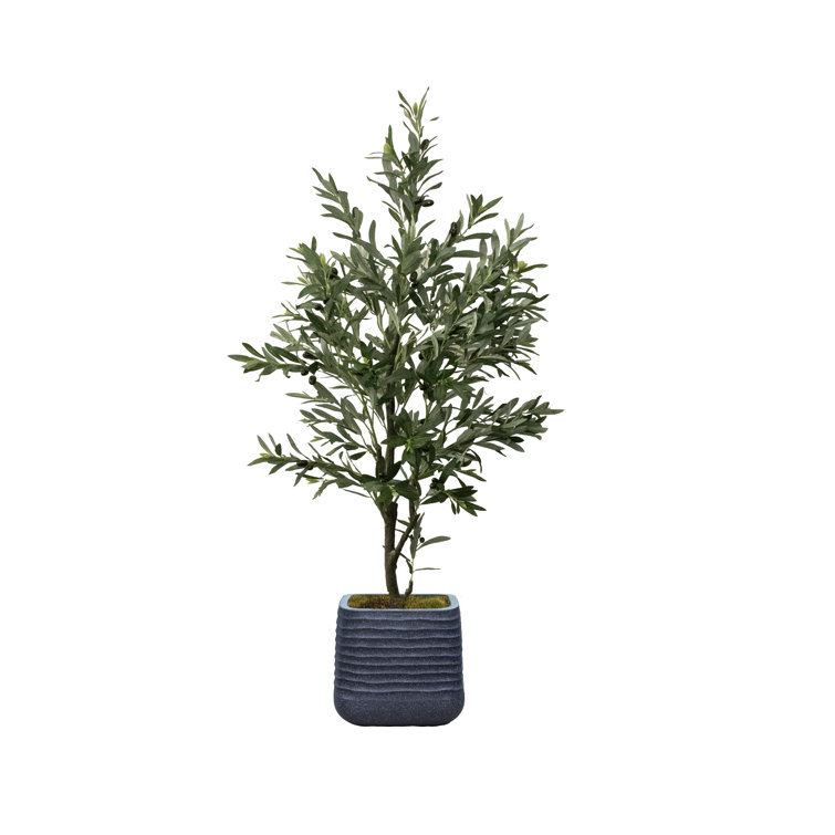 66.57'' Faux Olive Tree Tree in Planter