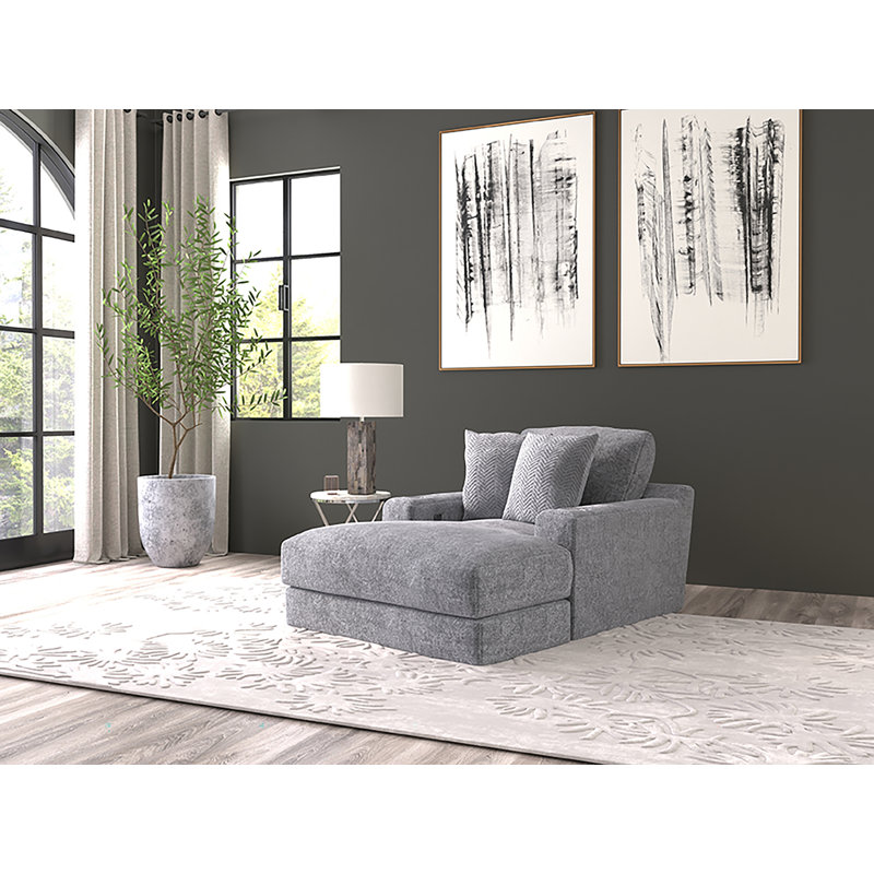 Fauteuil rembourré Choni, Mélange de polyester gris