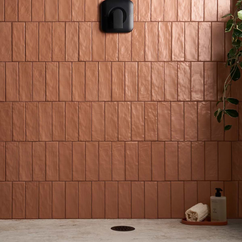 Montauk 2x8 Mixed Finish Ceramic Tile, Terracotta