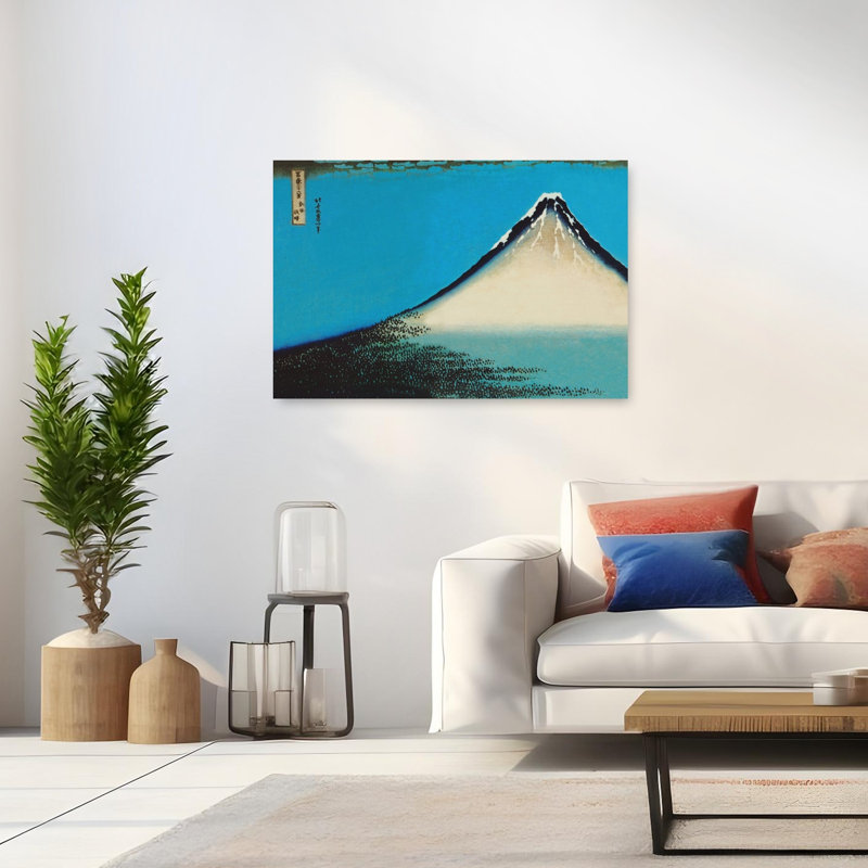 «Mount Fuji Classic Abstract Contemporary Mountain Landscape», reproduction d'art murale, H 32 po x l 48 po