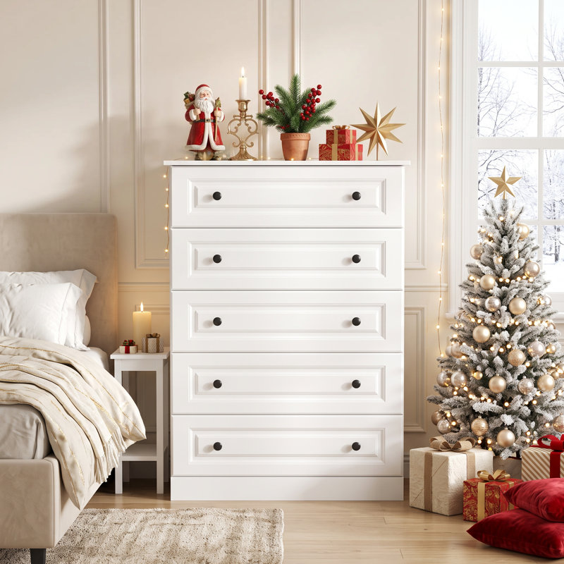 5-Drawer Dresser with Black Handles