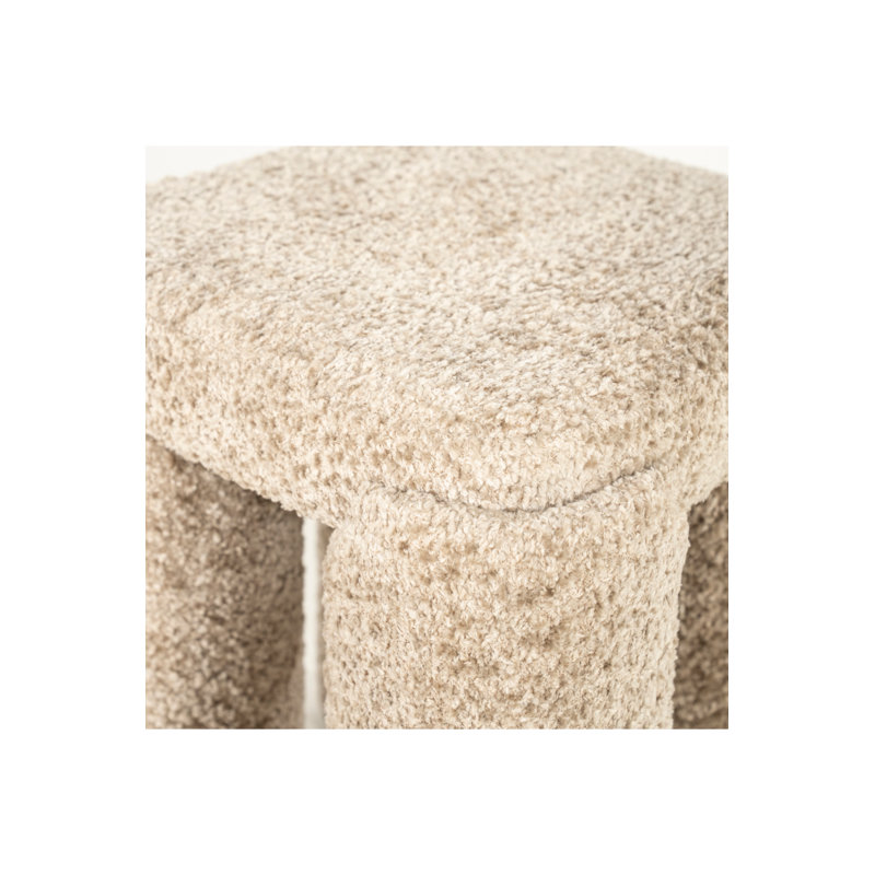 Accent Stool Upholstered Accent Stool, Taupe