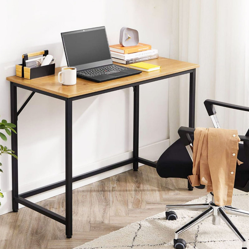 Wydmire Desk, 29.5" H x 39.4" W x 19.7" D, Honey Brown/Black