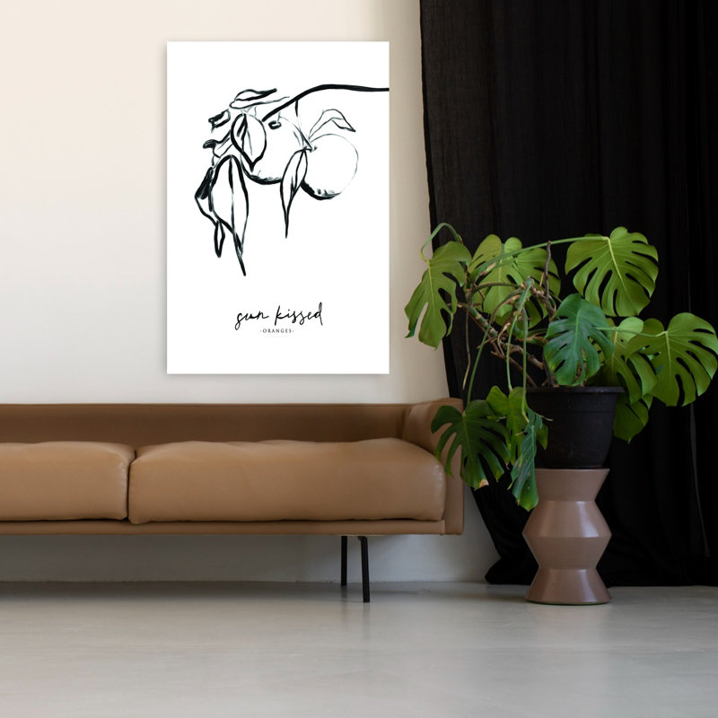 Arbre de fruit contemporain abstrait ensoleillé, H 48 po x l 32 po
