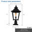 Ensemble de lanternes de poteau d'extérieur 21 po (H) 21 po - Lampadaire rétro en métal noir et verre transparent pour l'éclairage de jardin, barrière, allée et allée avec une conception élégante (ampoule non incluse)