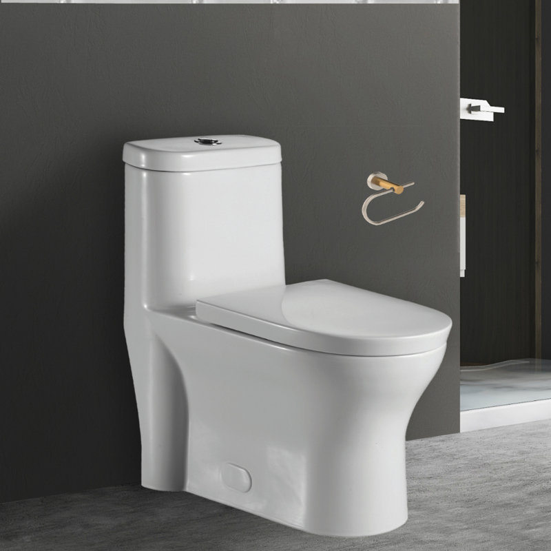Toilette allongée une pièce à double chasse avec chasse d'eau à haut rendement