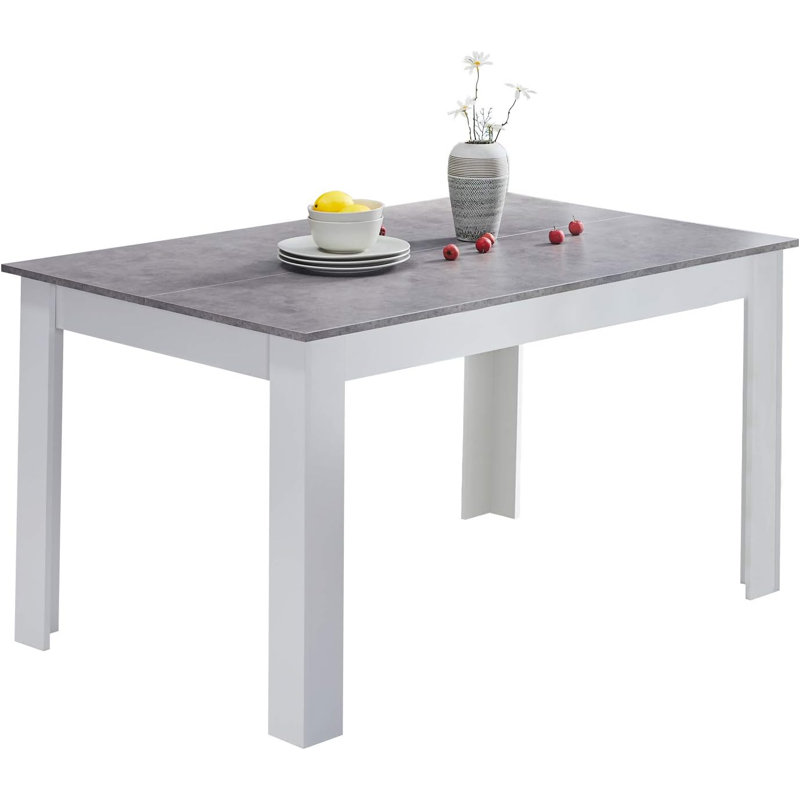 120X80x75cm/ 138x90x75cm Dining Table, Greywhite, 75cm H x 138cm W x 90cm D