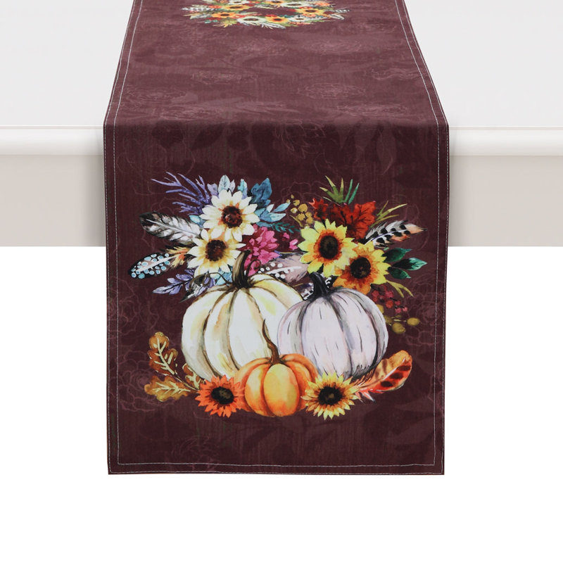 Fall Feathers Table Runner, 90" L x 13" W
