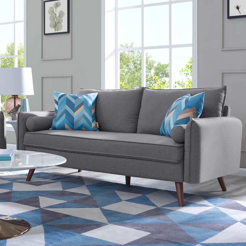 Canapé Carson Carrington Hedeby, Velours bleu sarcelle, H 33,5 po x l 72 po x P 32,5 po