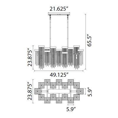 Waterfall 16 - Light Tiered Chandelier