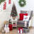 2Pcs 3Ft Mini Pre-Lit Christmas Tree, Artificial Tabletop Christmas Trees, Small Potted Xmas Tree With 78 LED Lights, Burlap Base, Red Berries And Pine Cones Fo Table Desk Decor