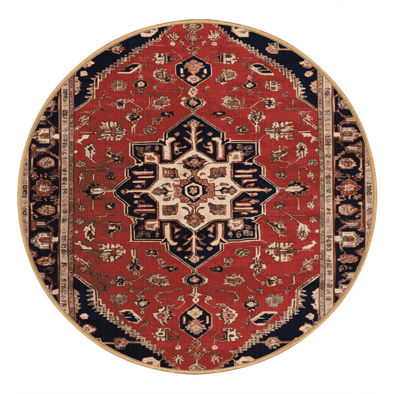 Tapis brun lavable à la machine, Rond 4 pi