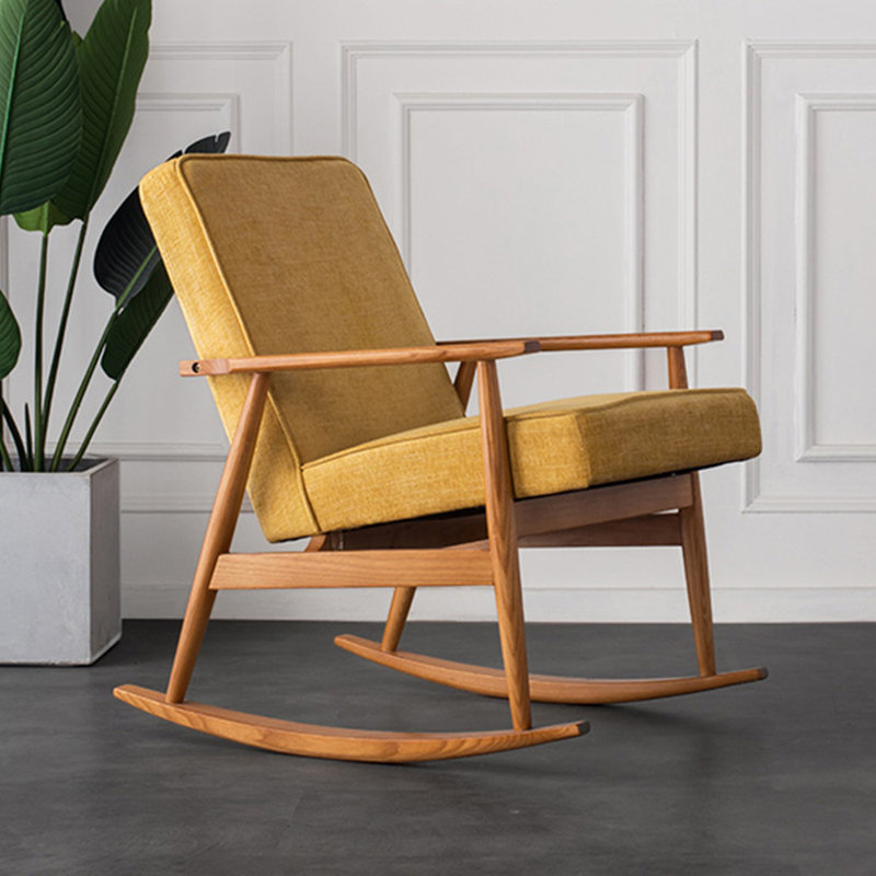 Chaise berçante de ménage en bois massif